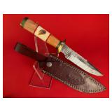 Custom Damascus Hunting / Fighting Knife W/ Sheath