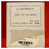 15 Rounds of 7.62x54MM Ball Ammo