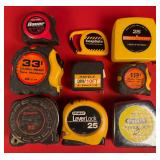 Lot of 9 Tape Measures