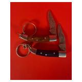 2 - Keychain Damascus Knives