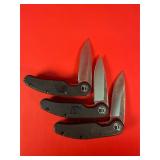3 - Crescent Folding Liner Lock Knives
