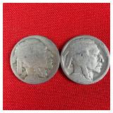 2 - Illegible Date Buffalo Nickels
