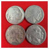 4 - Illegible Date Buffalo Nickels