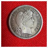 1905 Barber Dime 90% Silver