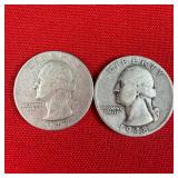 2 - 1948-S 90% Silver Washington Quarters
