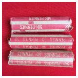 3 - 50 Cent Rolls of Unsorted Pennies