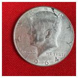 1964 90% Silver Kennedy Half Dollar