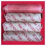 4 - 50 Cent Rolls of Unsorted Pennies