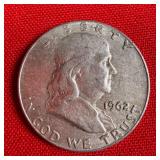 1962 90% Silver Franklin Half Dollar