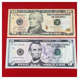 2004A Star $10 & 2013 Star $5 Note