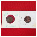 1919 Wheat & 1970-S Lincoln Memorial Pennies