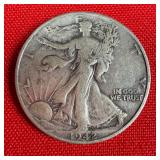 1942 Walking Liberty 90% Silver Half Dollar