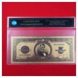 24KT Gold Foil $5 Silver Certificate