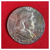 1958 90% Silver Franklin Half Dollar