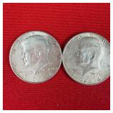 2 - 1964 Kennedy 90% Silver Half Dollars