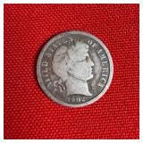 1902 90% Silver Barber Dime