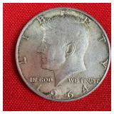 1964 90% Silver Kennedy Half Dollar