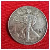 1942 Walking Liberty 90% Silver Half Dollar
