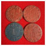 4 - World War 2 OPA Rationing Tokens