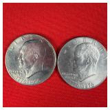 2 - 1976 Bicentennial Eisenhower 'Ike' $1 Dollars