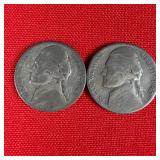 2 -1942 Wartime 35% Silver Jefferson Nickels