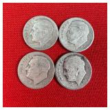 4 - 1948 90% Silver Roosevelt Dimes