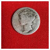 1910s 90% Silver Mercury Dime