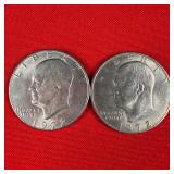 2 - 1972 Eisenhower 'Ike' $1 Dollars