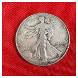 1942 Walking Liberty 90% Silver Half Dollars