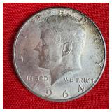 1964 90% Silver Kennedy Half Dollar