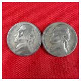 2 - 1943-S Wartime 35% Silver Jefferson Nickels