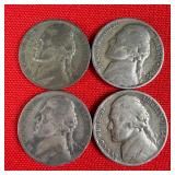 4 - Wartime 35% Silver Nickels; 1943 1944