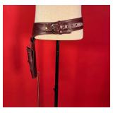 Oxblood Tooled Leather .22 Caliber Gun Belt