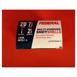 25 Rounds of Federal 20 Ga 2 1/2' #7.5 Shotshells