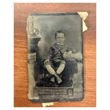 Antique Tintype Photograph of Little Boy