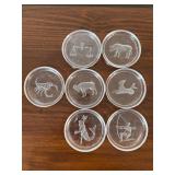 7 Zodiac Sign Glass Coasters