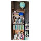 2 Bookshelves W/ Books & World Globe