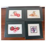4 Framed Fruit Prints