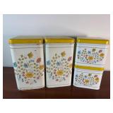 Vintage MCM Set of Tin Kitchen Canisters