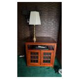 Lot of Table Lamp & TV Stand Cabinet