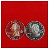 2- 2002 Washington 90% Silver Proof State Quarters