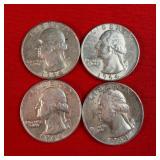 4 - 1964 90% Silver Washington Quarters