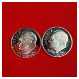 2 - 2005 90% Silver Proof Dimes