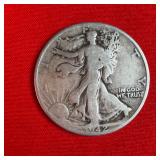 1942 Walking Liberty 90% Silver Half Dollar
