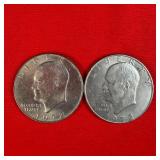 2 - 1972 Eisenhower 'Ike' $1 Dollar Coins