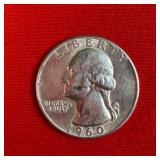 1960 90% Silver Washington Quarter