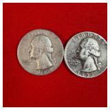 2 - 1955 90% Silver Washington Quarter