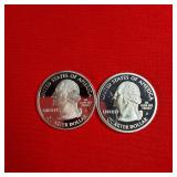 2- 2002 Washington 90% Silver Proof State Quarters