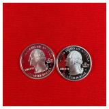2- 2005 Washington 90% Silver Proof State Quarters
