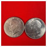 2 - 1972 IEisenhower 'Ike' $1 Dollar Coins
